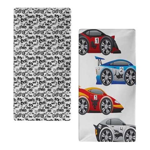 Ambesonne Race Cars Fitted Sheet Set Cover