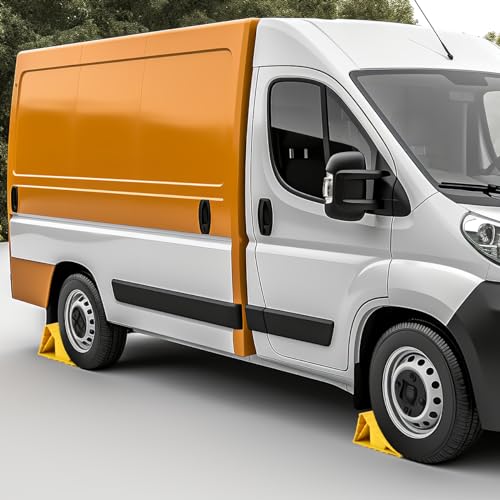 Unterlegkeile Auto 2 Stück Unterlegkeile Anhänger Unterlegkeile Wohnmobil Radkeile Kunststoff Radkeil Bremskeil für Pkw Radstopper Unterlegkeile für Autos Wheel Chocks Radvorleger Bremskeil Keile Kfz