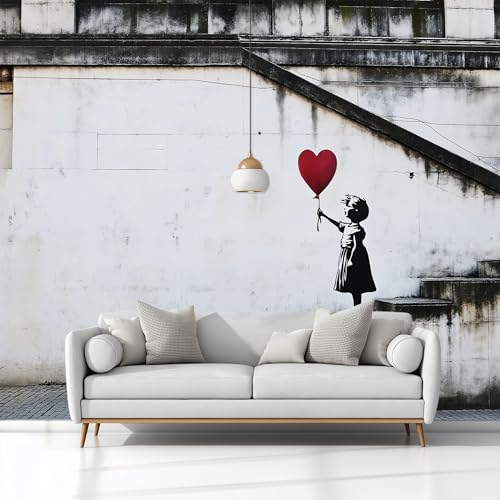 Carta da parati murale Semplici Scale A Palloncino Per Bambine 200 x 140 cm Murale da parete artistico e decorativo per soggiorno, carta da parati panoramica tessuto non tessuto, Grigio