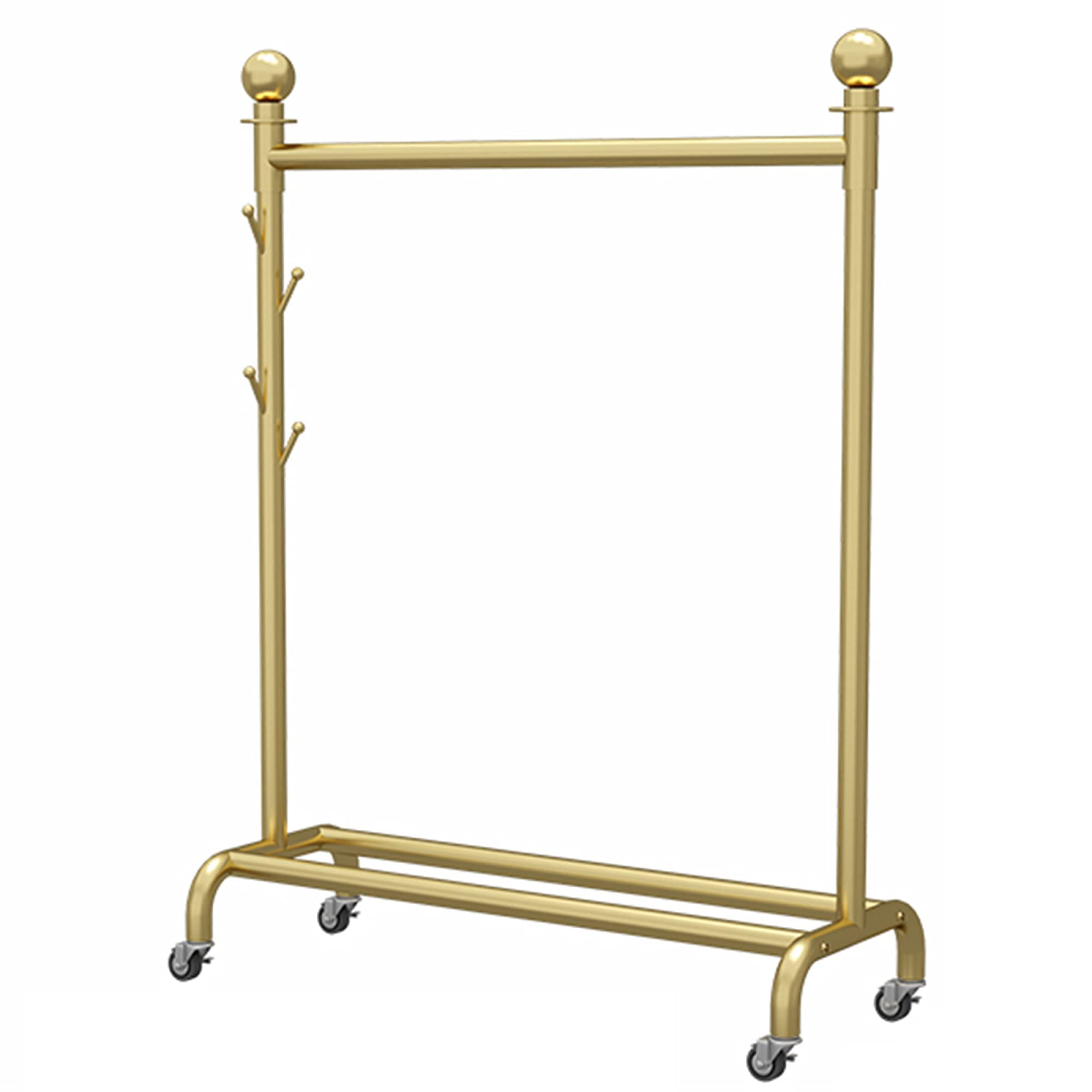 Support de séchage en métal doré robuste avec portant à vêtements
