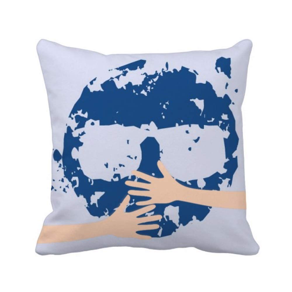 Coussin de cycle câlin bleu illustration tendance DIYthinker pour déco de maison