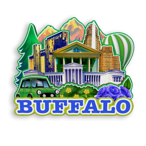 Imán Refrigerador Buffalo New York USA Ciudad Viajes miniatura 1