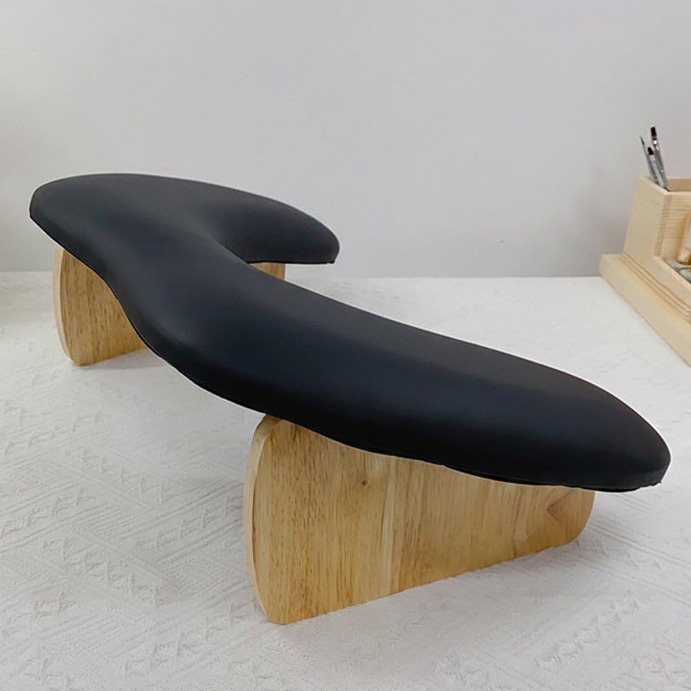 Cojín para las manos y reposabrazos para manicura, Nail Hand Pillow Non-Slip Arm Rest Manicure Cushion Multicolor 18.31x12.2x2.44in(Black)