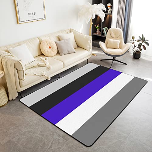 Patchwork Striped Rug Navy Blue Black White Gray Carpet 3X5 for Kids Boys Modern Geometry Stripes Area Rug Abstract Lines Bedroom Decor Non Slip Decorative Rug for Bedside