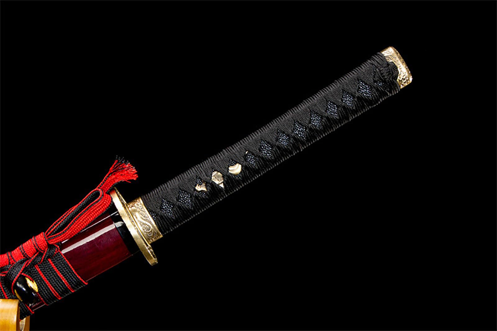 Japanisches Katana mit Scheide,T10 Stahl Samurai-Schwert,Echtes Handarbeit Metallschwert,für Cosplay,Training Sammeln & als Geschenk 103cm