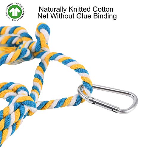 YIHIHI-Pet-Climbing-Rope-Net-Bird-Climbing-Rope-Ladder-Sturdy-Rope-Bridge-Ferret-Cotton-Rope-Net-Rat-Hanging-Bed-Hammock-Swing-Ladder-Eco-Friendly-100-Organic-Cotton-Small-Animal-Habitat-Decor