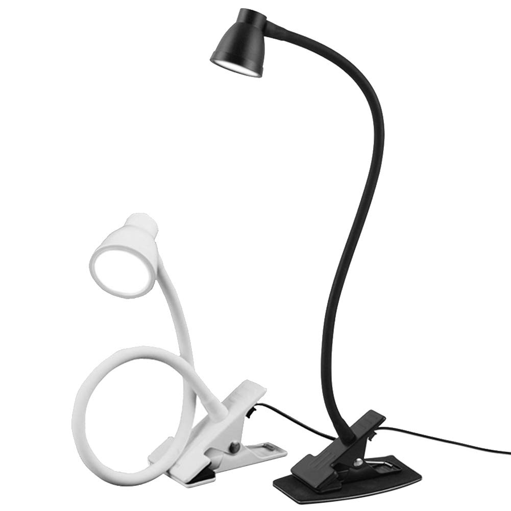 RajoNN Lampe de Bureau Lampe de Bureau à Pince Portable rotative à 360 degrés à Clipser sur Le Chevet de la Chambre à Coucher Température de Couleur réglable Décoration de la Maison Lecture Couleur