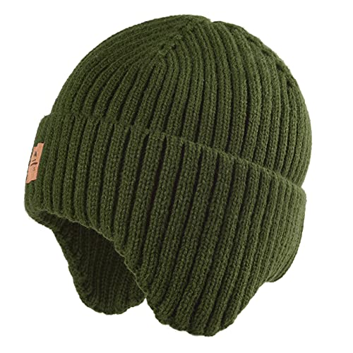 Image of Baby Beanie Fleece Lined Toddler Winter Hat with Ear Flaps Little Girls Boys Warm Hats Cute Beanies for Kids