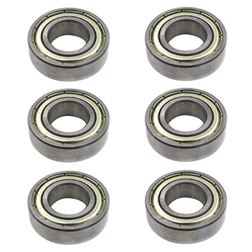 Sydien 6Pcs 17x35x10 mm 6003ZZ Rubber Sealed Ball Bearing Miniature Deep Groove Bearings for Skateboards, Inline Skates, Scooters, Roller Blade Skates & Long Boards