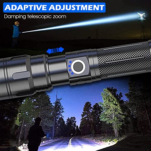 Image of ELEPHANTBOAT LED Flashlight 8000 Lumen LED Flashlight USB Flashlight Rechargeable Flashlight Support Reverse Charging with Battery Indicator 5 Modes Support Focus On /Zoom in IPX5 Waterproof