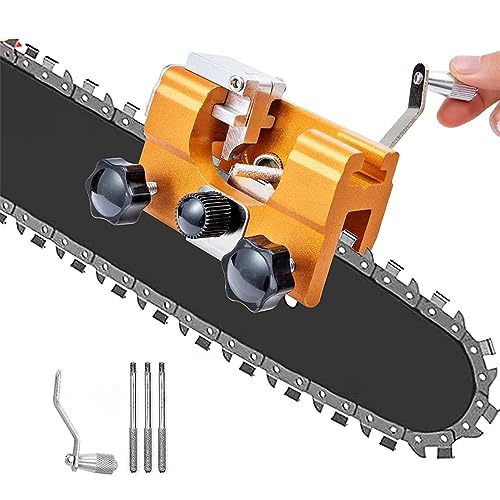チェーンソー 目立て機 ポータブルチェーンソー 鋸の目立て 刃研ぎ キット ハンドチェーングラインダー 防護 チェーンソー目立て道具 軽量で持ち運びが簡単 すべてのタイプのチェーンソーに適しています 手動チェーンシャープナー 適しています 木工用 家庭 園芸