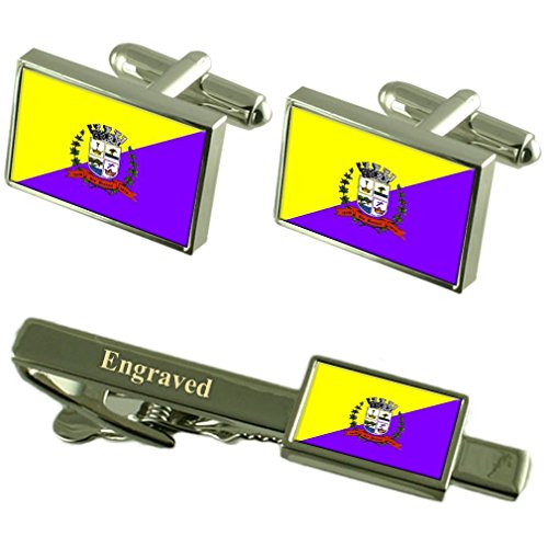 Gemelos de la Bandera de Espirito Santo set con pasador de corbata para trajes de gala