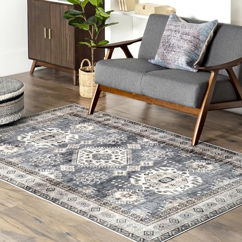 nuLOOM 9' x 12' Machine Washable Area Rug with Waterproof Spill Proof Surface, Non Slip Backing and Stain Resistant for Living Room, Bedroom, Kitchen, Dining Room, Evelina Blue by nuLOOM - Image 8