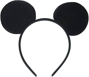 Navoys Black Minnie Mouse Ears Headband with Red Polka Dot Bow   Cartoon Fancy Dress Headband, One Size Costume Accessory for Parties & Cosplay