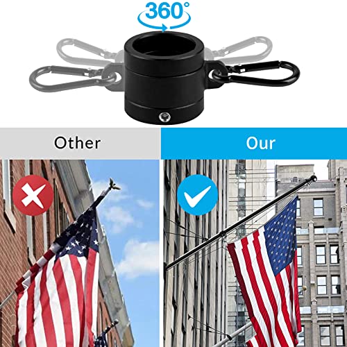 Sdmetei Flag Pole Rings, Aluminum Alloy Flag Pole Kit, 360 Degree Tangle Free Flag Pole Clips, Rotating Flagpole Mounting Rings For 0.67-1In Diameter Flag Pole (2 Pieces) #TOP2