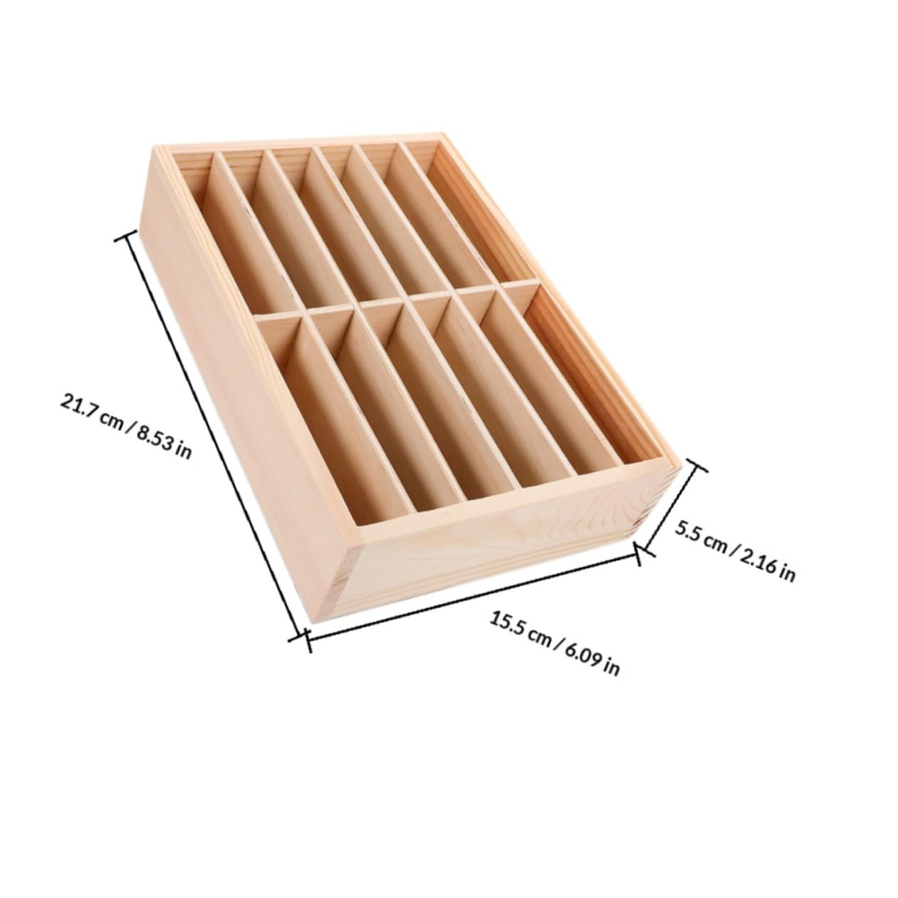 Organizer per Telefono da Tavolo in Legno 12 Griglie, Scatola Portaoggetti per Cellulare in Aula e Ufficio, Set 2 Pezzi Supporto Cellulare Compatto per Gestione e Protezione
