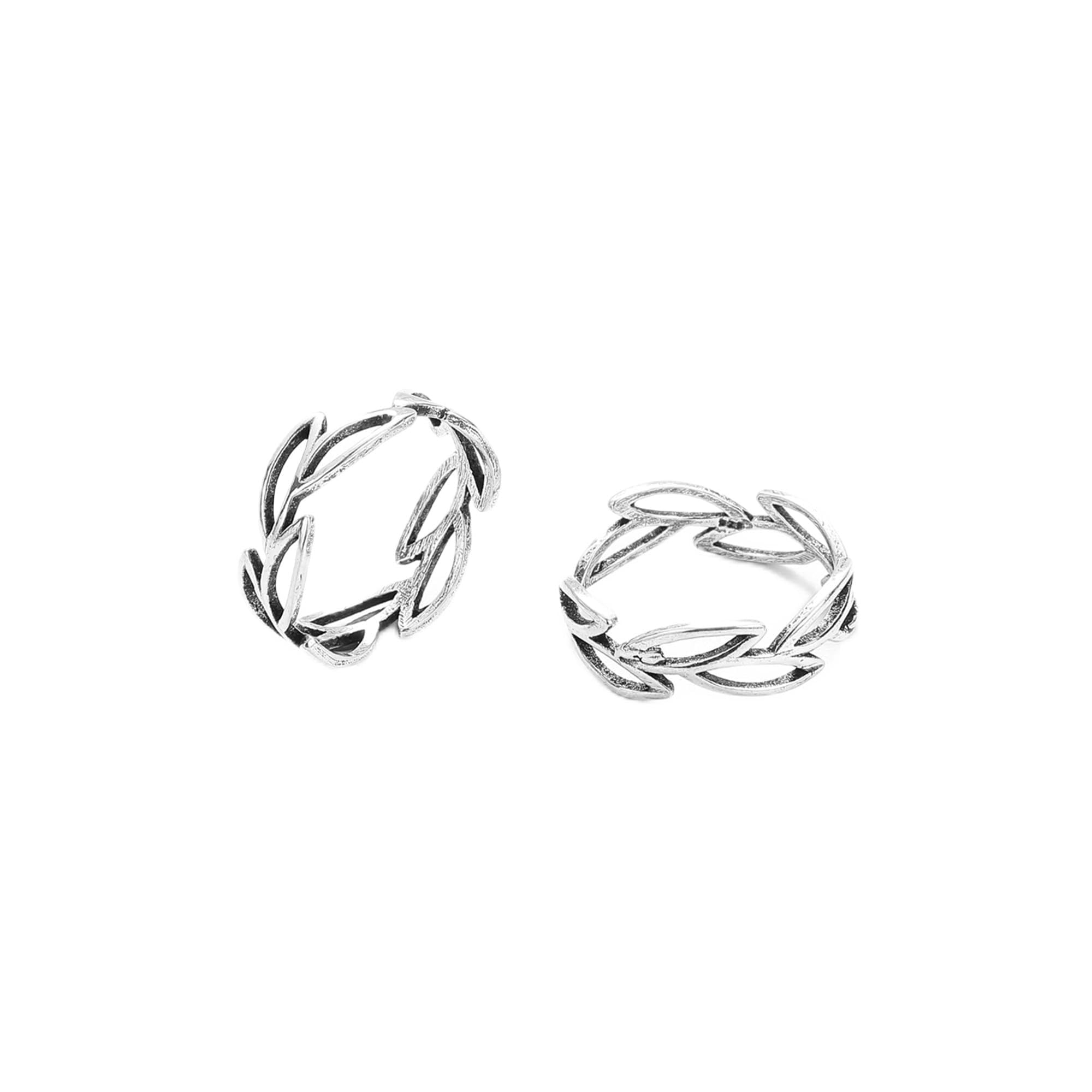 925 Oxidized Silver Glossy Finished ZigZag Toe Ring for Girls & Women - 2.5 Grams-image-14
