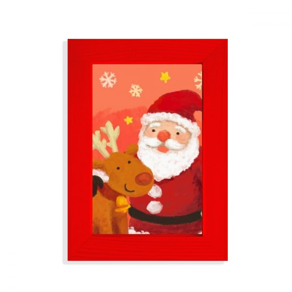 Cadre photo Noël rouge élan pour capturer l'émerveillement des enfants