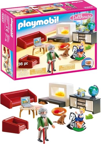 PLAYMOBIL Dollhouse 70207 Gemütliches Wohnzimmer, Mit Lichteffekt, Ab 4...