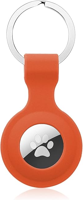ZZLOVE Case Compatible with Apple Airtags, Keychain AirTags Case with Anti-Lost Key Ring, Protective Silicone Case for Apple AirTag 2021 Finder for Air Tag Tracker Holder Accessorie(Orange)