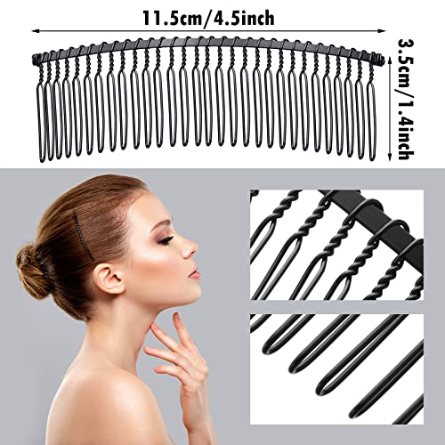 5 Pieces Hair Clip Combs Metal Wire Hair Combs Wire Twist Bridal Wedding Veil Combs (Black,30 Teeth) #TOP1