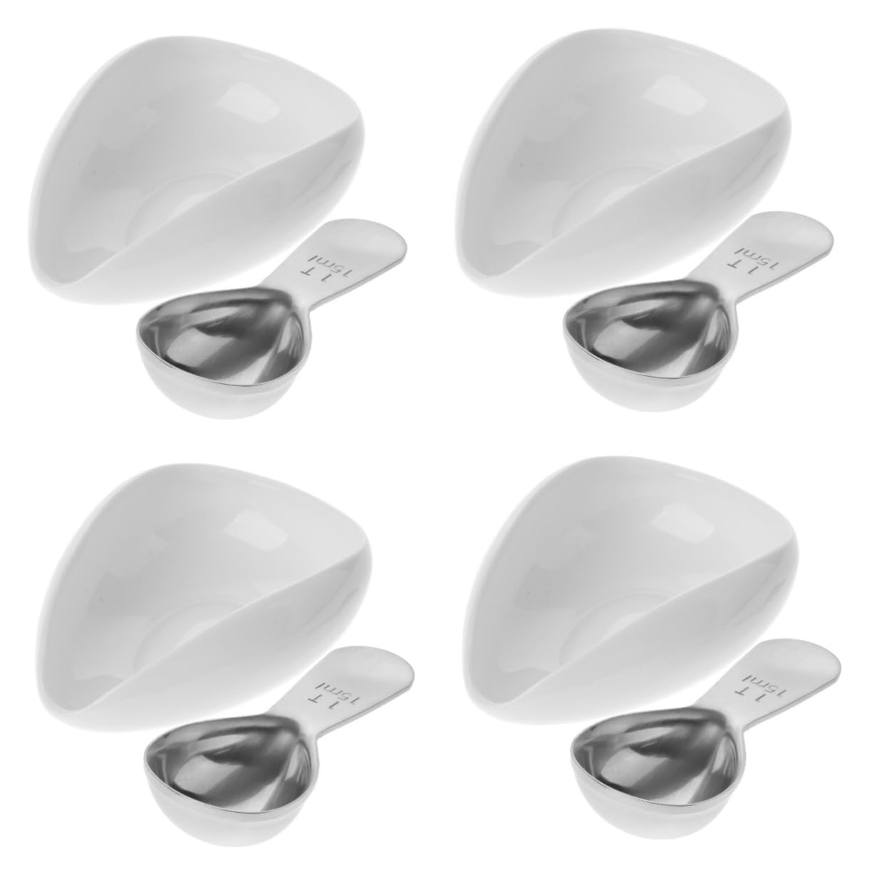 PRETYZOOM 4juegos Tazón y Cucharas Medidoras De Cerámica para Café Accesorios De Café Bandeja para y Dosis De para Casa Cucharita