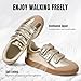 CYNLLIO Sneakers for Women Fashion Gold Leather Sneakers Women’s Cute Casual Tennis Shoes Non-Slip Lightweight Comfortable Walking Shoes Size 7.5
