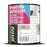 JOVIRA PINTURAS Pintura para Azulejos al Agua, Satinado. Da una imagen nueva a tu cocina y baño. (750 Mililitros, Beige Duna) -T