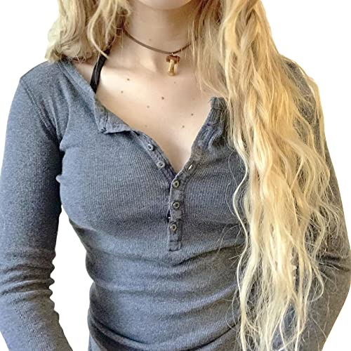 Image of Grunge Clothes for Women Y2K Tops Long Sleeve Fairy Grunge Aesthetic Shirts Teen Girls Vintage Graphic Tees Fall