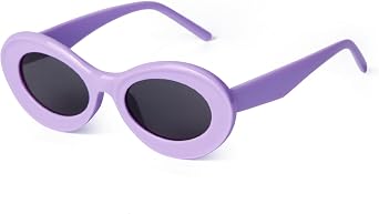 Retro Oval Cat Eye Sunglasses for Women Men 90s Small Vintage Trendy Cute Cateye Thick Frame Sun Glasses UV Shades