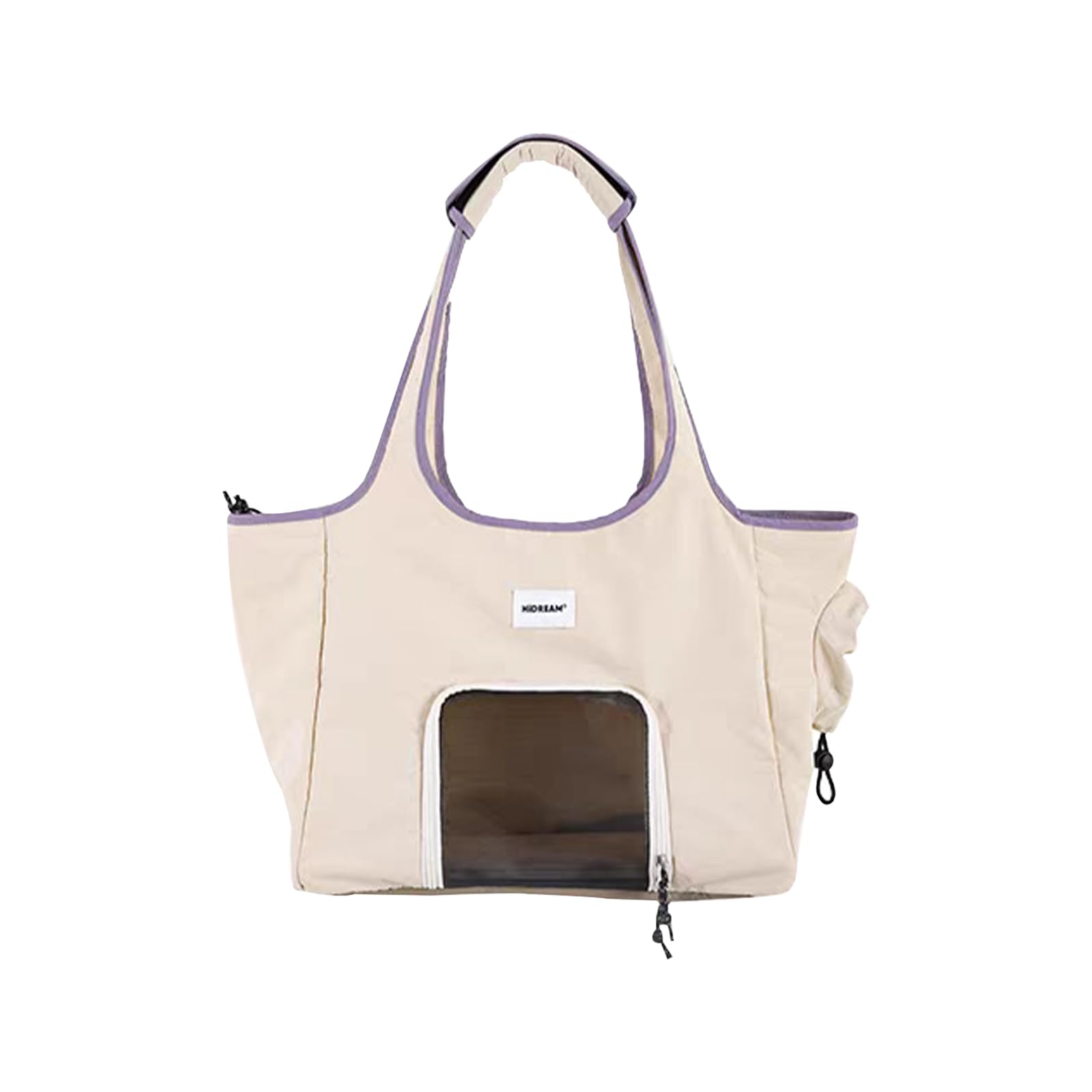 Galatée Bolso Bandolera para Mascotas, Fabricado En Tejido De Nailon Impermeable, Portátil con Asas, Base Rígida Integrada para Evitar Que Se Deforme, a Prueba De Fugas y Transpirable (Beige)