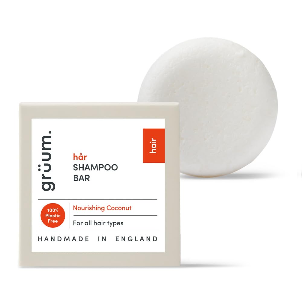grüum Nourishing Shampoo Bar 50g, Solid Shampoo Bars for Hair Up to 60 Washes, Plastic Free Vegan Bar for Men & Women