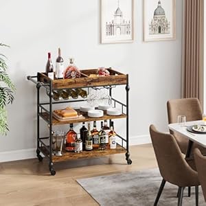 Idealhousebarcartbarcartsforthehome3tierbarcartwithwheelsportablehomebarservingcartsrollingcartwithwinerackandremovabletrayforlivingroomkitchendiningroom Urban Country Home Decor Idealhouse bar cart bar carts for the home 3 tier bar cart with wheels portable home bar serving carts rolling cart with wine rack and removable tray for living room kitchen dining room urban country home decor