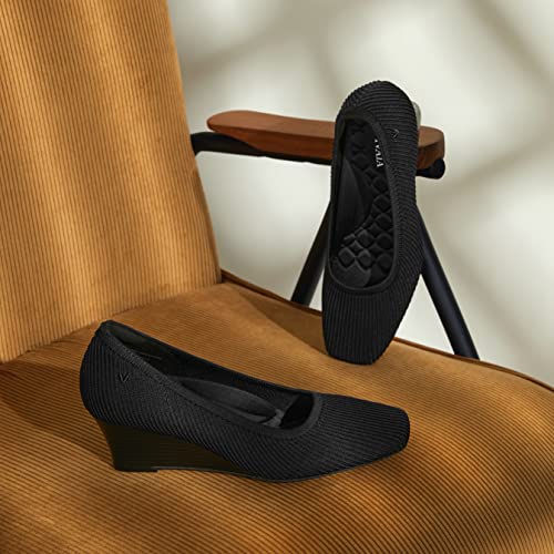 VIVAIA Margot Wedge Women's Square Toe Wedge Pumps Shoes Comfortable 2.16" Wedge Heels Pumps with Arch Support4