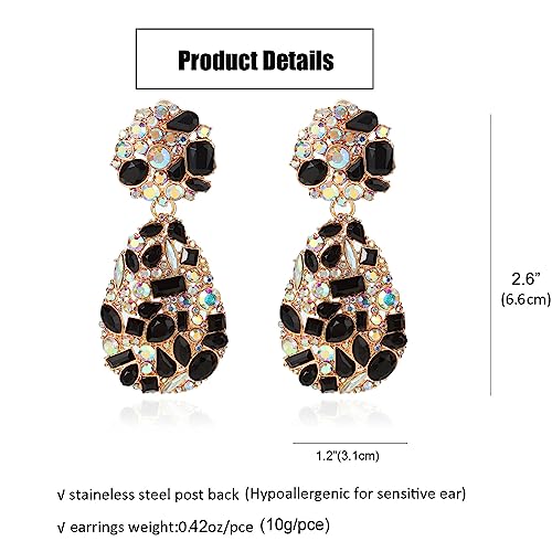 ATIMIGO Rhinestone Teardrop Dangle Earrings Trendy Crystal Drop Statement Earrings hypoallergenic Chandelier Fashion Earrings for Women2