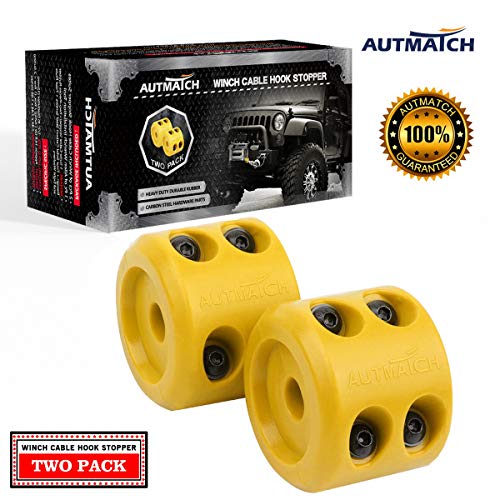 AUTMATCH Winch Cable Hook Stopper (2 Pack) Silicone Rubber Shock Absorbent Winch Stopper