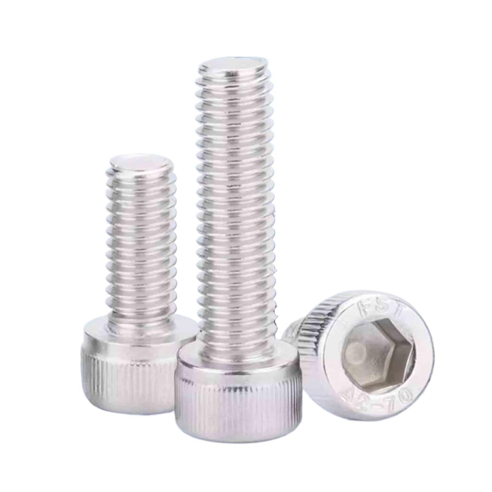 Śruba 50 szt. Śruby z łbem sześciokątnym ze stali nierdzewnej M5 304, w pełni gwintowane, kształt długości 6 mm - 22 mm (M5 x 8 mm)