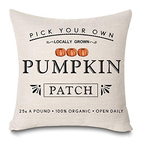 Kithomer Fall Pumpkin Patch Throw Pillow Covers Autumn Harvest Pillow