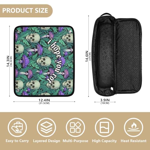 Organizador para herramientas de cabello 2 en 1 y tapete resistente al calor, impermeable, para viaje con diseño de humor oscuro miniatura 4