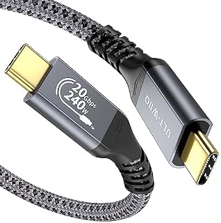 ULT-WIIQ USB C to USB C 3.2 Gen2x2 Cable 240W 20Gbps Data Transfer 4k@60Hz Video Output PD 3.1 Fast Charging Monitor Cable for iPhone 15 Pro,Thunderbolt 3/4,MacBook,iPad,MacBook Air,Galaxy S23/S22