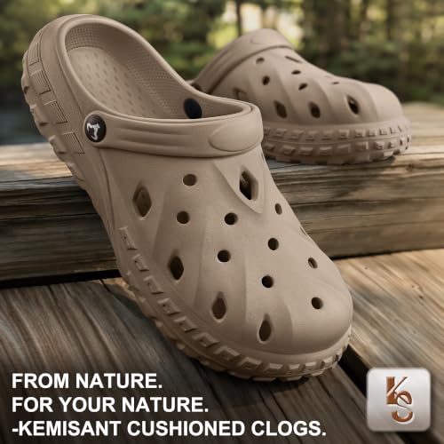 Image of KEMISANT Cushioned Clogs Mules for Men Garden Beach Water Fun-Lightweight | EVA Cushioned Footbed| Arch Support | Slip-resistant | Unisex