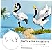 HEATSHAKING 3pcs Crane Figurines for Micro Landscape Decoration for Miniature Gardens DIY Craft Displays Charming Present for All Ages for Table Centerpieces