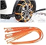 12 PCS Universal Car Snow Chains,Portable Winter Tyres Wheels Snow Chains Non-Slip Cable Tie,Reusable Anti-skid Wheel Nylon Tire Chains Snow Chains for Car SUV Trucks TPU Vans and Light Trucks