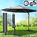BRAST Alu Sonnenschirm Ampelschirm | Ø300cm Grau | TÜV geprüft | viele Modelle | Schützhülle | UV-Schutz 50+ | wasserabweisend | drehbar & höhenverstellbar