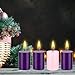 Mega Candles 4 pcs Unscented Christmas Advent Candles Set, Hand Poured Premium Wax Round Pillar Candle 2 Inch x 3 Inch, Holidays, Occasions, Events, Festivitiess, Devotional, Church, Wreath, Gifts