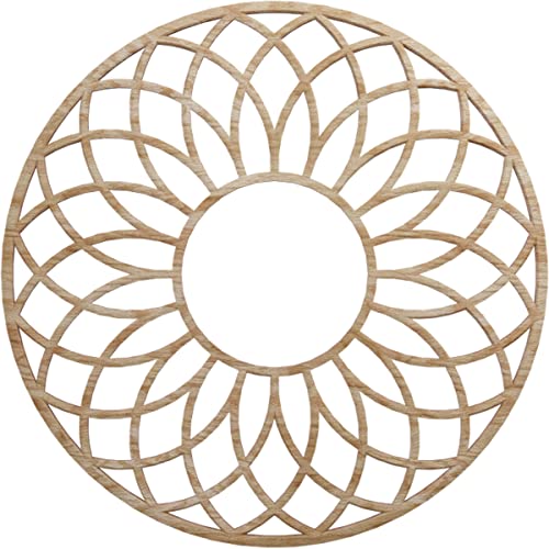 Image of Ekena Millwork 20 inchOD x 6 7 /8 inchID x 1 /4 inchT Cannes Wood Fretwork Pierced Ceiling Medallion, Red Oak