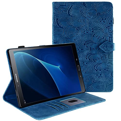 CXTcase Cases Funda para Samsung Galaxy Tab A6 10.1" 2016,PU Caso de Cuero Funda Samsung Tab A6 2016,Ultra Slim PU Protectora Carcasa con Función Galaxy Tab A6 10.1" SM-T580/T585,Azul Cover