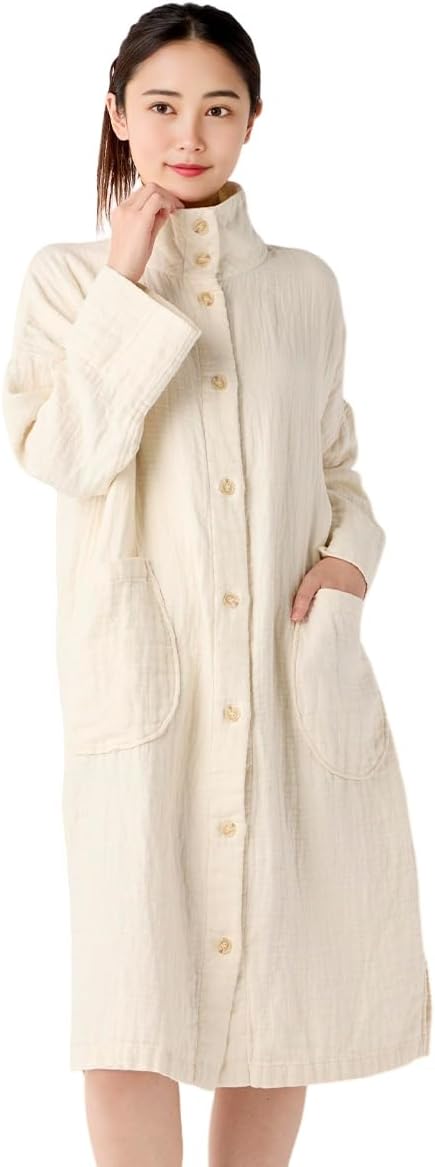 マシュマロワッフルガーゼ ライトコートワンピース　Lサイズ 再値下げ】マシュマロワッフルガーゼライトコートワンピース（RWF23179