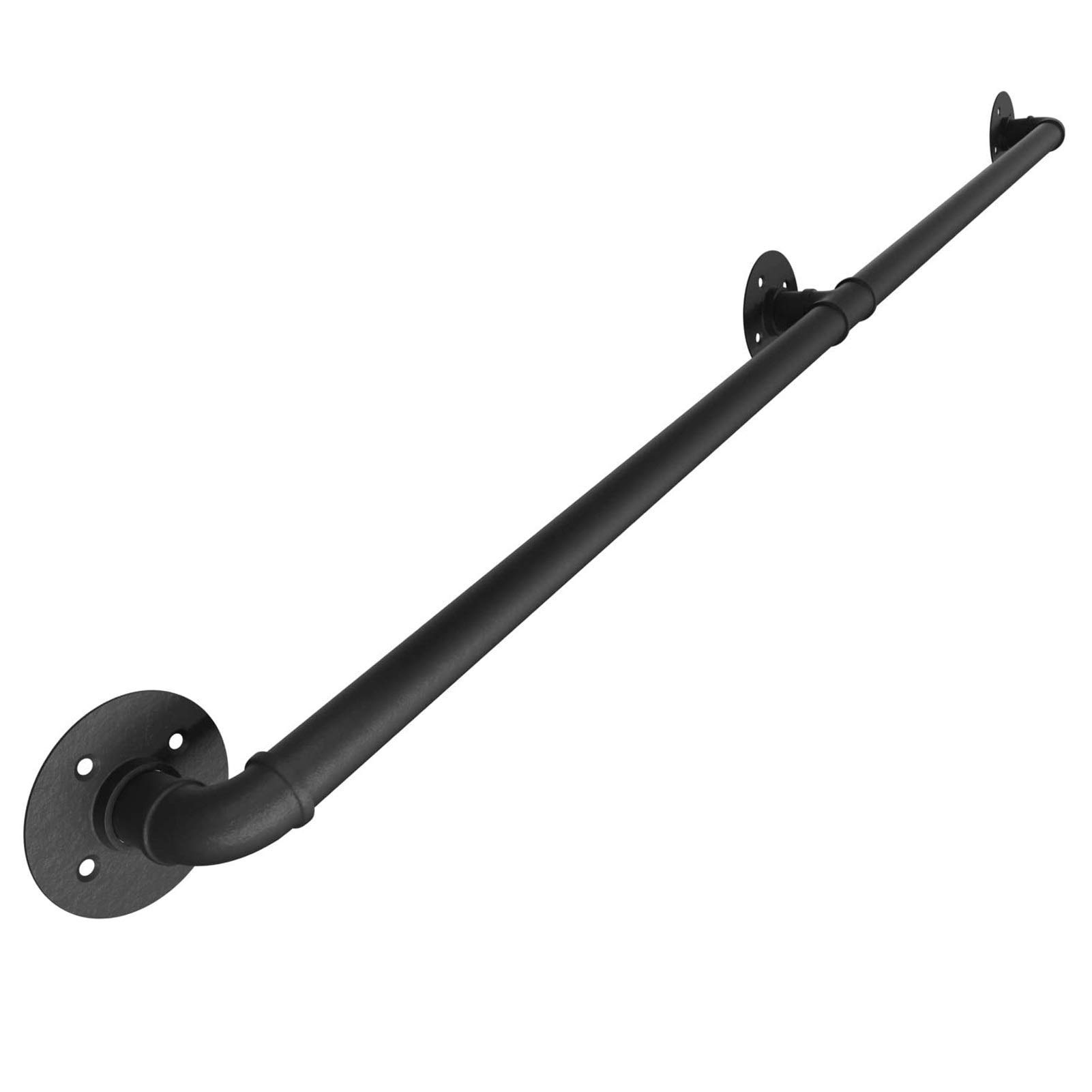 Kit de rampe de rampe d'escalier extérieur intérieur en métal noir 280cm