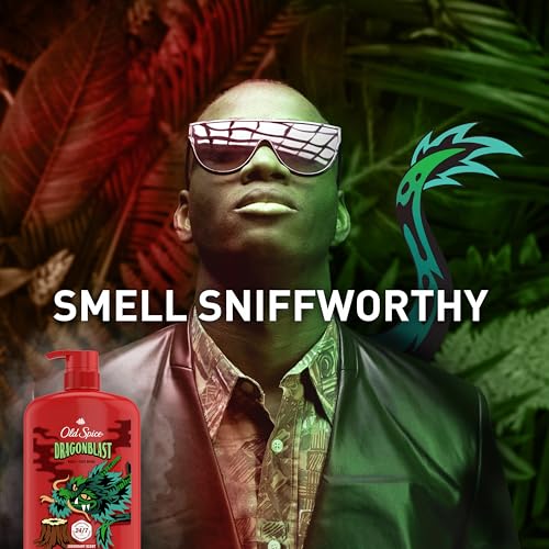 Image of Old Spice Cleansing Body Wash for Men, 3X Defense, 24 /7 Shower Fresh with Lasting Scent, 2-in-1 Body & Face Wash, Dragonblast Scent, 33.4 (Pack of 4)